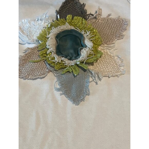 Lost Petal Linens White Tunic Tee Shirt Dress With Front Pockets & Sunflower L - Picture 10 of 10